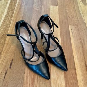 Christian Siriano Black Strappy Heels, Size 7.5